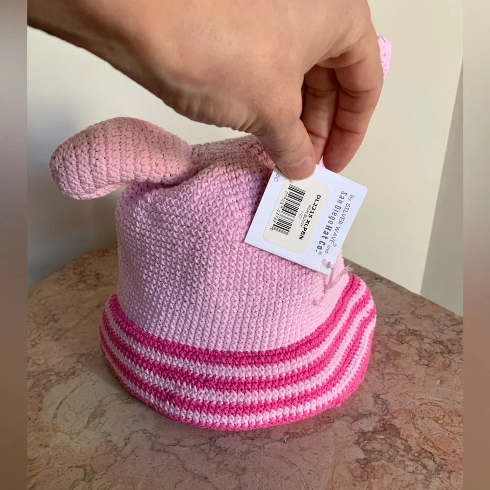 Kids’ Pink Bunny Cotton Hat - Picture 4 of 10